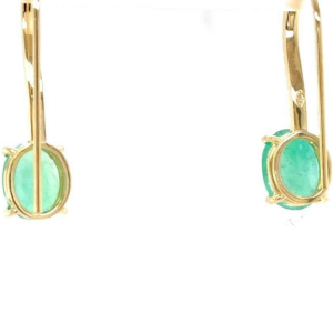 Earrings, yellow gold with emeralds and diamonds