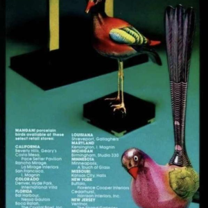 Giulia Mangani / Oggetti, sculpture - Oiseau Vanneau huppe´ - porcelaine polychrome & bronze dore´, Hollywood Regency ca 1970