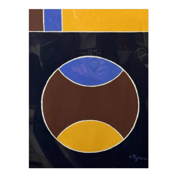 O. NYSSENS "abstraction" oil or gouache on paper