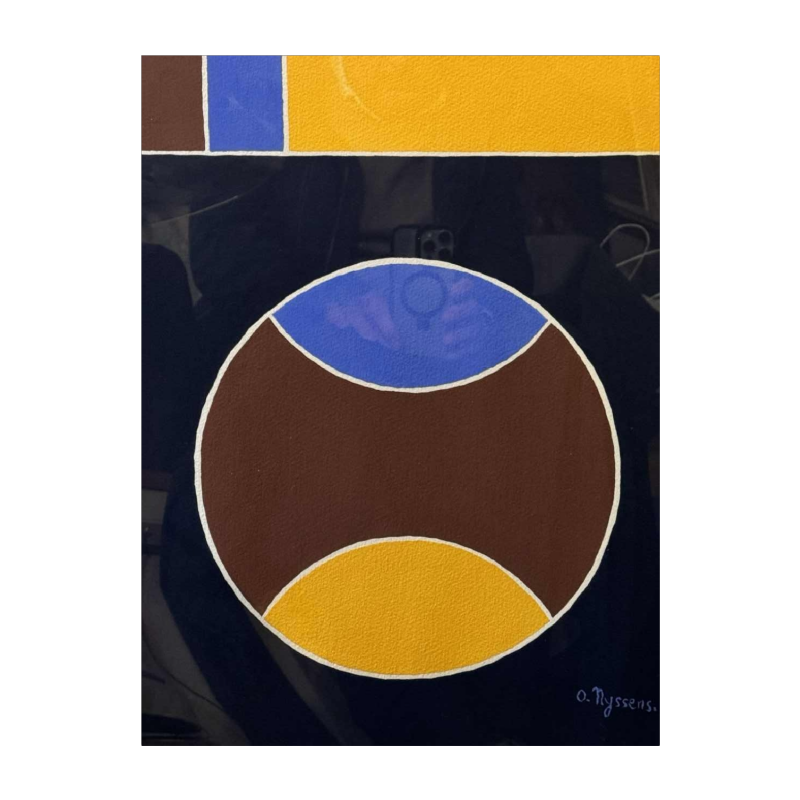O. NYSSENS « abstraction » huile ou gouache sur papier