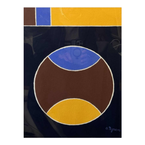 O. NYSSENS « abstraction » huile ou gouache sur papier