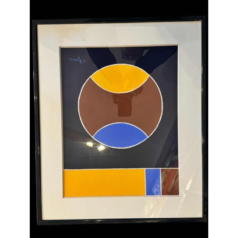 O. NYSSENS "abstractie" olieverf of gouache op papier
