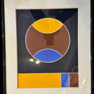 O. NYSSENS « abstraction » huile ou gouache sur papier