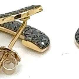 Boucle d'oreilles en or Jaune 18k & diamants noirs
