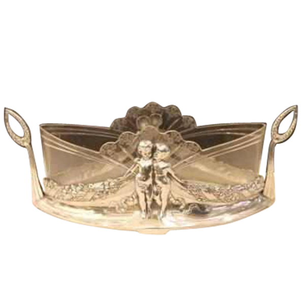 Art Nouveau plantenbak, verzilverd metaal en geslepen kristal WMF, ca 1900