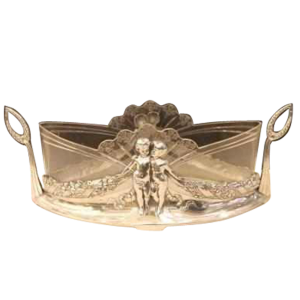 Art Nouveau plantenbak, verzilverd metaal en geslepen kristal WMF, ca 1900