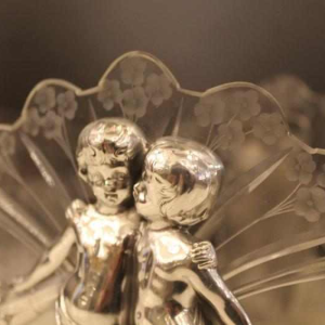 Jardinière Art Nouveau, métal argenté et cristal taillé WMF, ca 1900