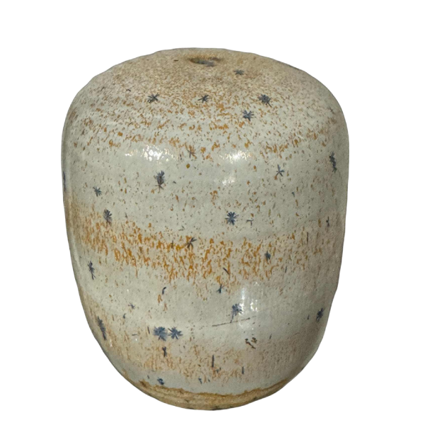 Antonio Lampecco, ovoid vase in beige speckled grey ceramic