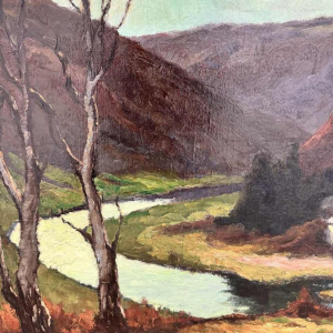 Géo WARZEE « Paysage ardennais» peinture huile sur toile