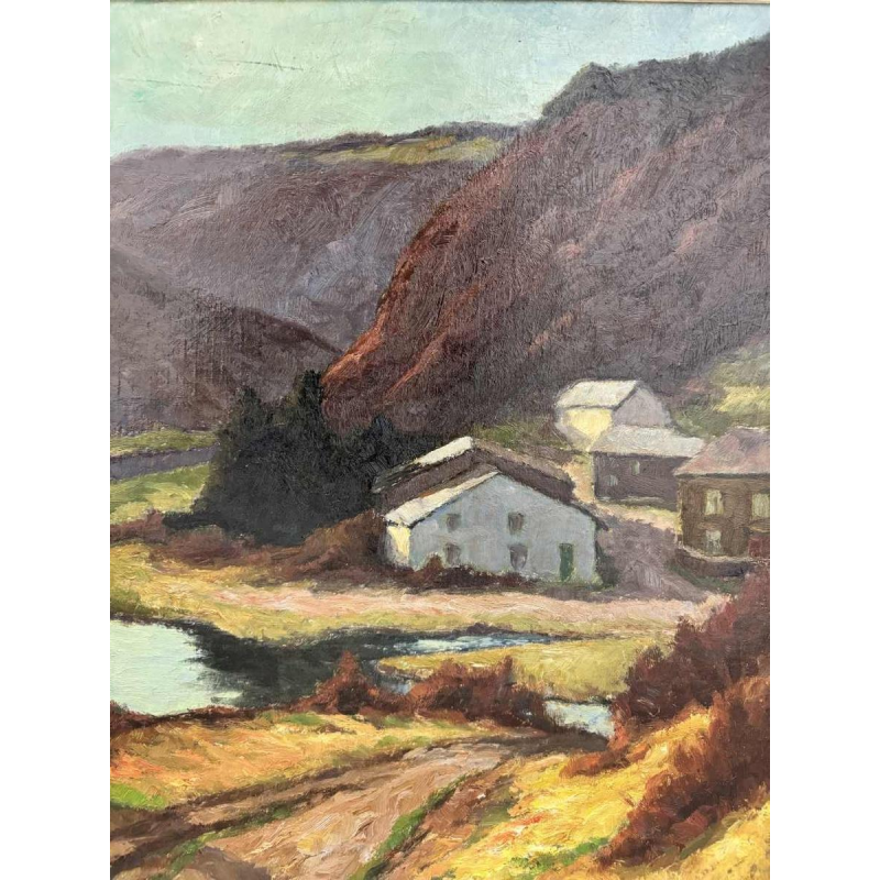 Géo WARZEE « Paysage ardennais» peinture huile sur toile