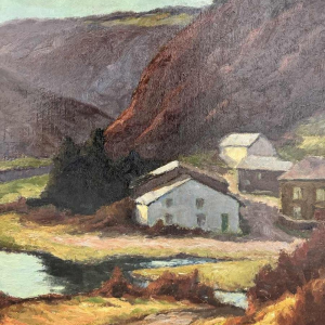 Géo WARZEE " Landschap van de Ardenne " schilderij olieverf op doek