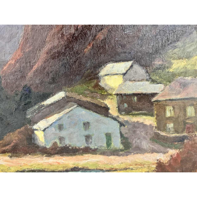 Géo WARZEE " Landschap van de Ardenne " schilderij olieverf op doek