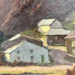 Géo WARZEE " Landschap van de Ardenne " schilderij olieverf op doek