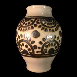 Eugene Paulus, rare African Art Deco vase, Bouffioulx CHATELET sandstone, 1927