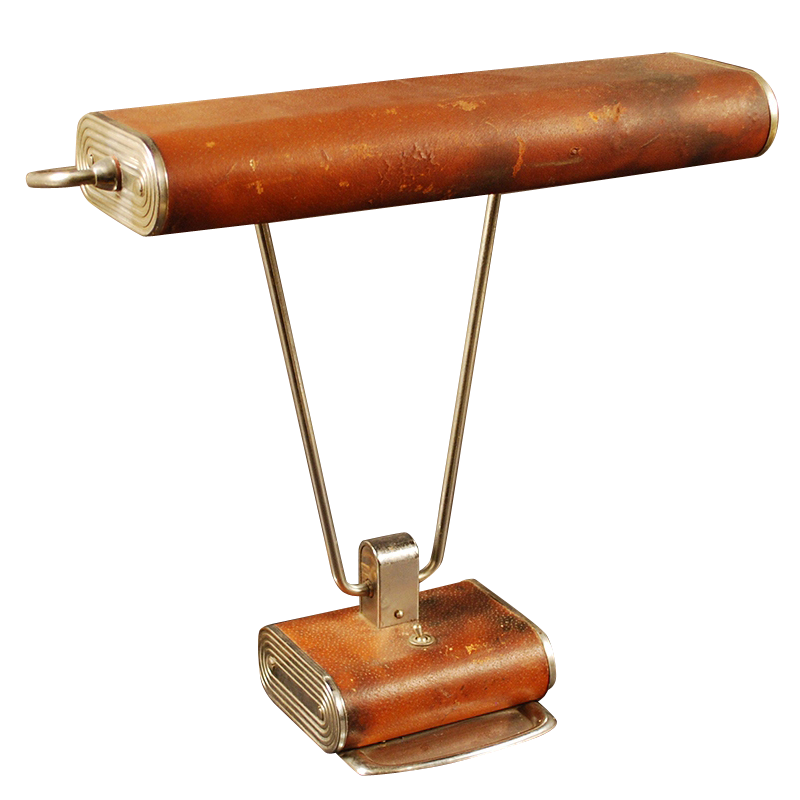 Eileen Gray, Lampe 71 " Jumo ", métal chromé et gainée de cuir - circa 1940