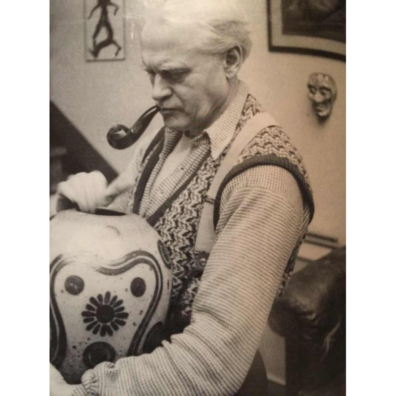 Eugene Paulus, vase africaniste Art Déco, Grès de Bouffioulx CHATELET, 1927