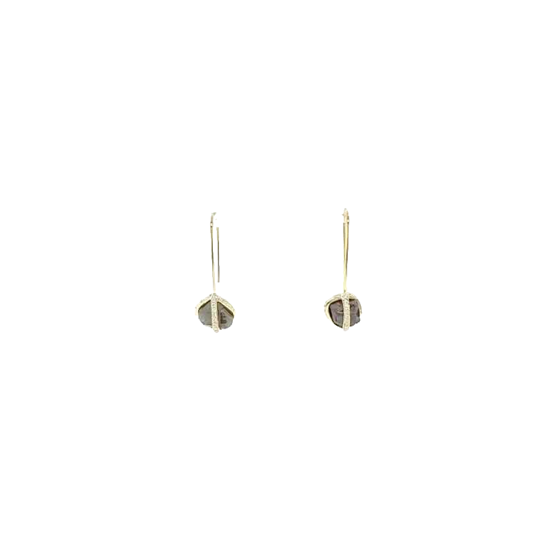 Boucles d'oreilles en or jaune 18kt avec diamants