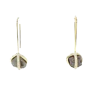 Boucles d'oreilles en or jaune 18kt avec diamants