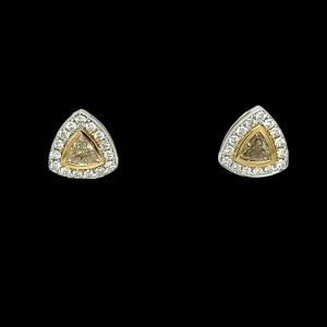 Pair of BlingBling earrings in two-tone gold with yellow and white diamonds