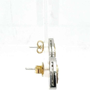 Paire de boucles d'oreilles BlingBling en or bicolore, diamants jaunes et blancs