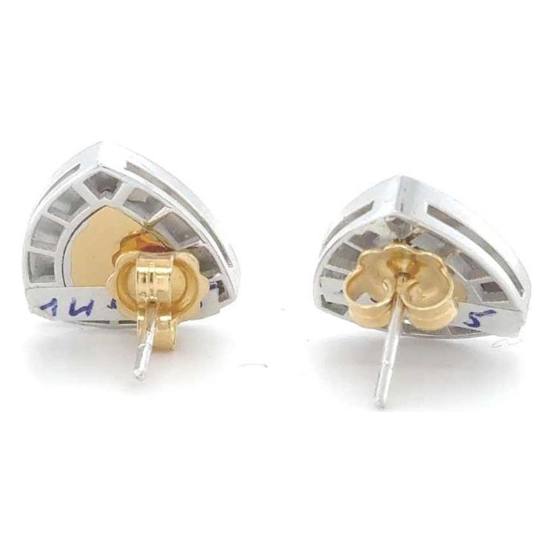 Pair of BlingBling earrings in two-tone gold with yellow and white diamonds