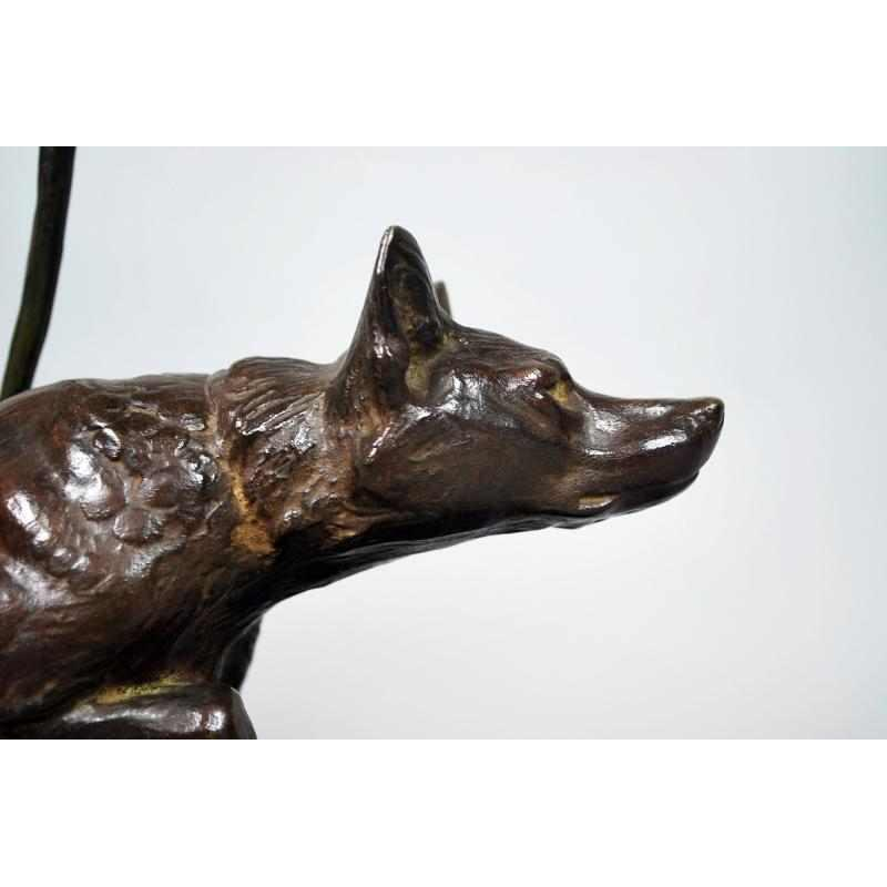 Art Deco bronze by French sculptor Louis Riche "The Hunter and his Dog".