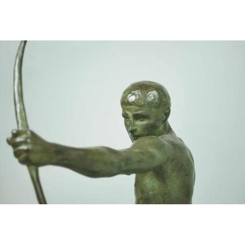 Bronze art-déco de Louis Riche sculpteur Français " le Chasseur et son Chien".