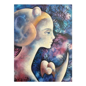 Charles DELPORTE « La Muse - Hommage à Paul Verlaine » peinture huile sur toile