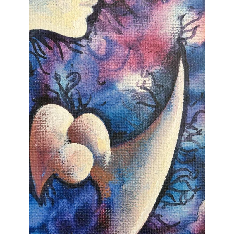 Charles DELPORTE "La Muse - Hommage à Paul Verlaine" painting oil on canvas