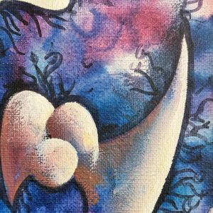 Charles DELPORTE "La Muse - Hommage à Paul Verlaine" painting oil on canvas