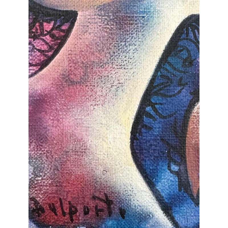 Charles DELPORTE "La Muse - Hommage à Paul Verlaine" schilderij olieverf op paneel