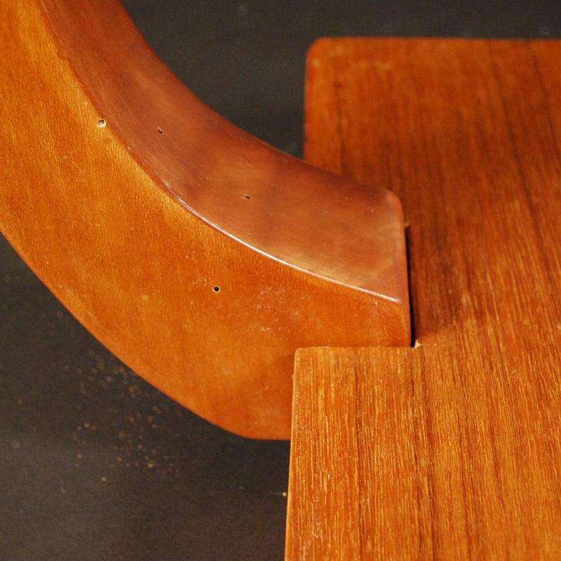 Guéridon DE COENE Art Déco en placage de noyer et pied "violon" - vers 1930