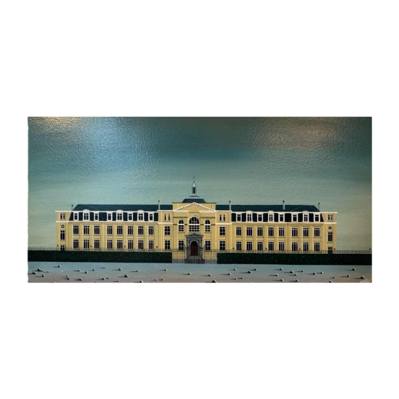 Louis HACHÉ « Lécole » peinture huile sur panneau