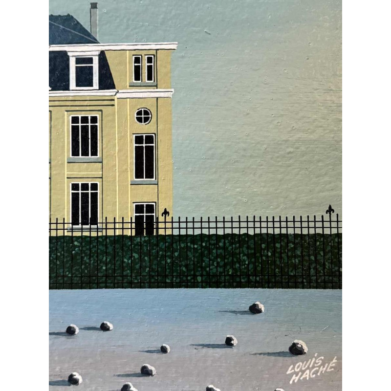 Louis HACHE « De school " schilderij olieverf op paneel
