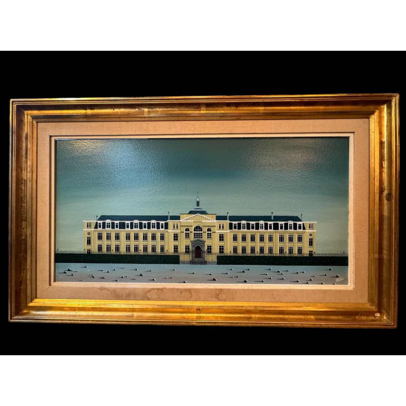 Louis HACHE « De school " schilderij olieverf op paneel