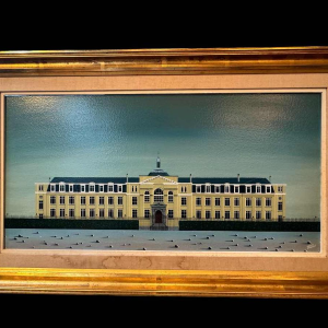 Louis HACHE « De school " schilderij olieverf op paneel