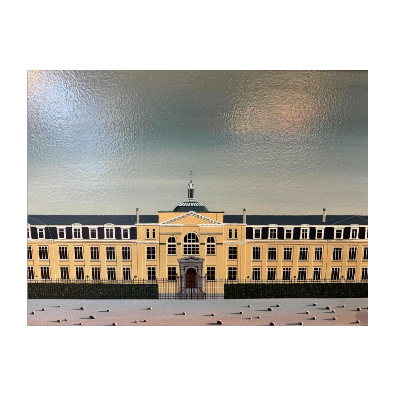 Louis HACHÉ « Lécole » peinture huile sur panneau