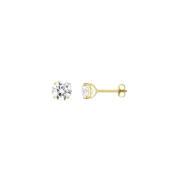 Boucles d'oreilles en or jaune 18ct avec diamants de 0,32ct.