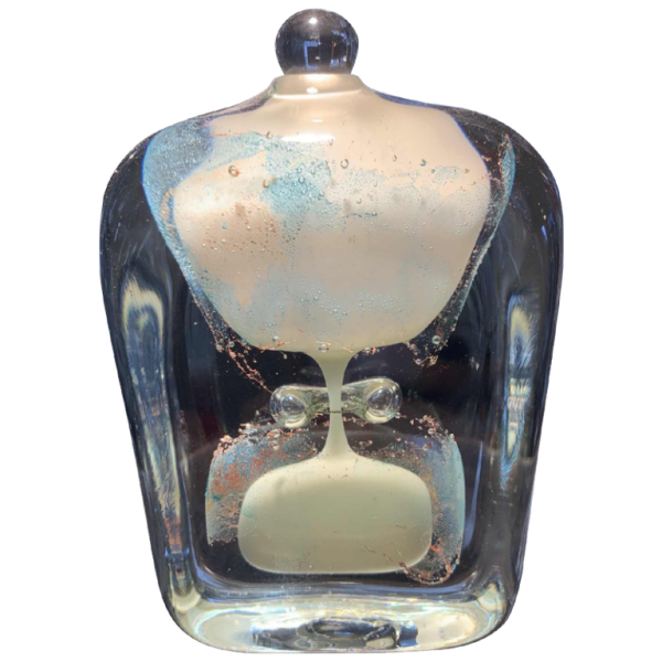 Glass bottle by French master glassmaker ALAIN BEGOU