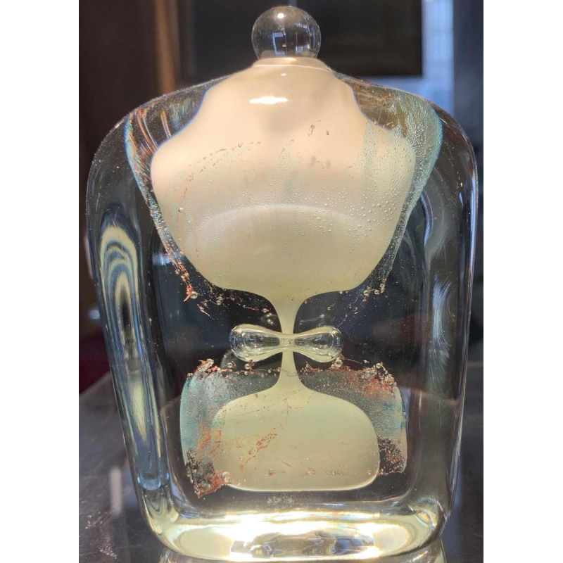 Glass bottle by French master glassmaker ALAIN BEGOU