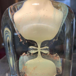 Glass bottle by French master glassmaker ALAIN BEGOU