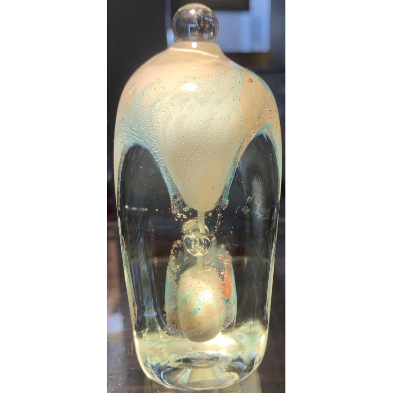 Glass bottle by French master glassmaker ALAIN BEGOU