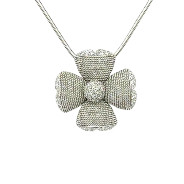 Bloem' hanger 18 kt. witgoud & diamanten