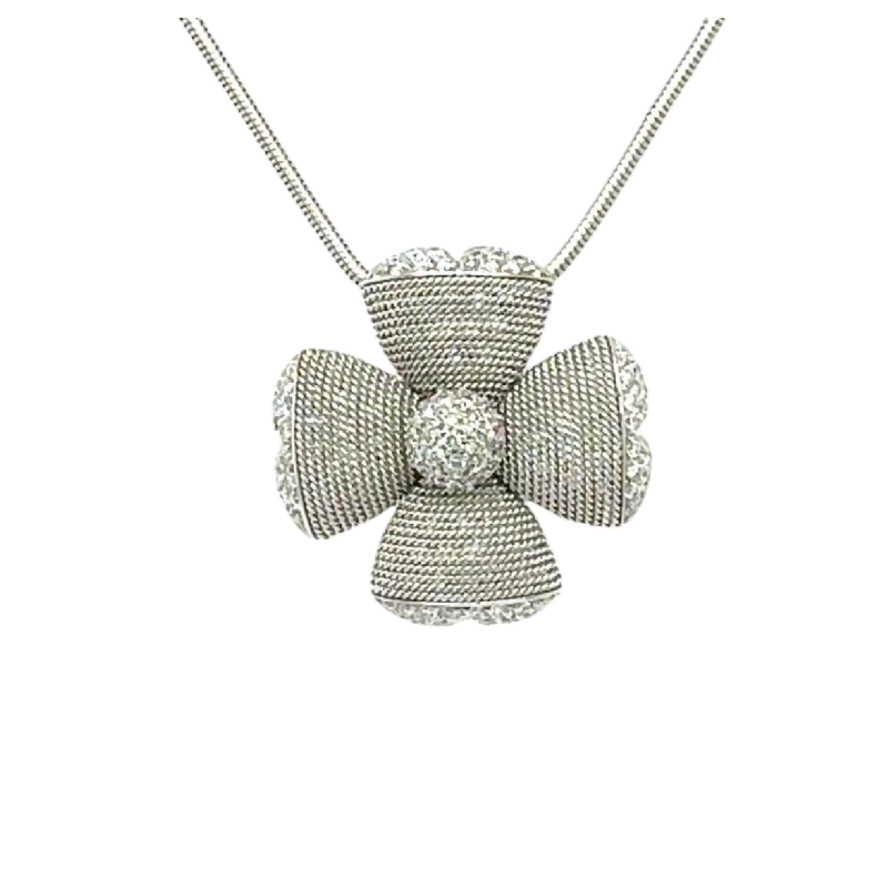 Bloem' hanger 18 kt. witgoud & diamanten