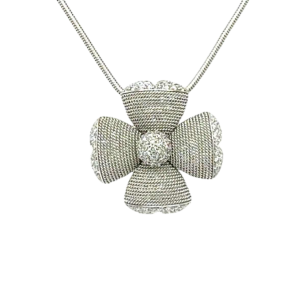 Bloem' hanger 18 kt. witgoud & diamanten