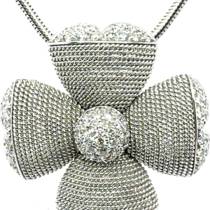 Bloem' hanger 18 kt. witgoud & diamanten