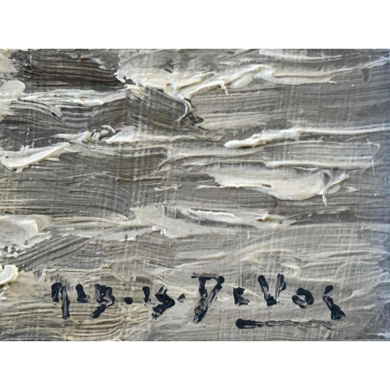 Albert Isidore DEVOS " Terug van vissen " olieverf op hout