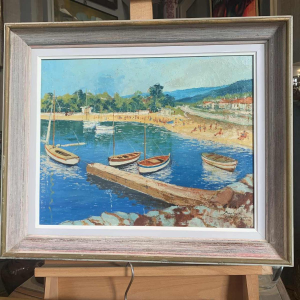 View of the beach of BOULOURIS oil on canvas from Marie Relin-Calot