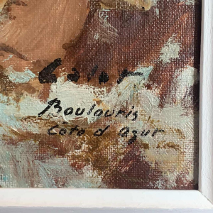 View of the beach of BOULOURIS oil on canvas from Marie Relin-Calot