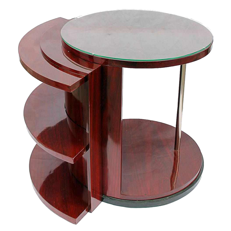 SOLD. GUERIDON ART-DECO EN PALISSANDRE DE TENDANCE MODERNISTE CIRCA 1940.